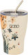 Polo Thermos Mug Coffee 350ml Beige Flowers
