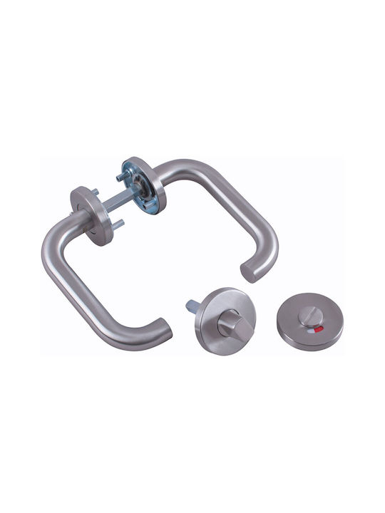Dormakaba WC Türgriff mit Rosette Silber