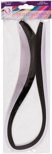 Paper Ribbon Quilling Black And White 3mm 1/8x21" 100 Pieces