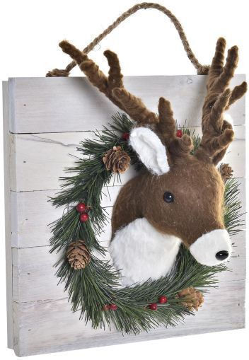 Reindeer Wall Decoration Christmas MDF 25x16x29