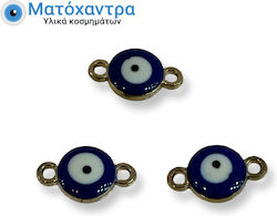 Metal Eye Gold Enamel Blue 10*15 Mm 25 Pieces