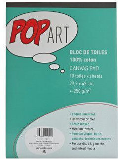 Μπλοκ Φυλλα Καμβα Α3 10φ Βαμβακερο 250gsm Pop Art Pebeo