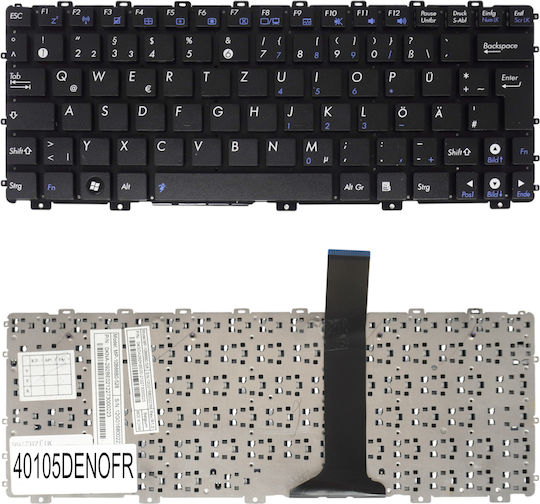 German Laptop Keyboard Asus Eee Pc 1015 1016 1011 1011cx 1011px 1025 1025c 1015p 1015pe 1015b X101h X101ch V103662gk1 0kna-292nd01 De Without Frame Black Κωδ.40105denofr