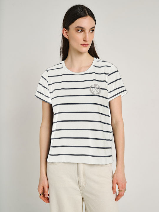 Staff Women's Cotton Short Sleeve Striped Top W...