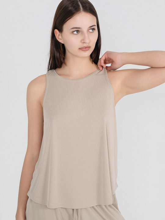 Philosophy Wear Γυναικεία Μπλούζα Αμάνικη Μπέζ