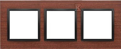 Simon 54 Nature 3-fold Wooden Frame Black Walnut Drn3/87