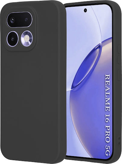 Techsuit Softflex Rückseite Umschlag Silikon Schwarz (Realme 16 Pro)