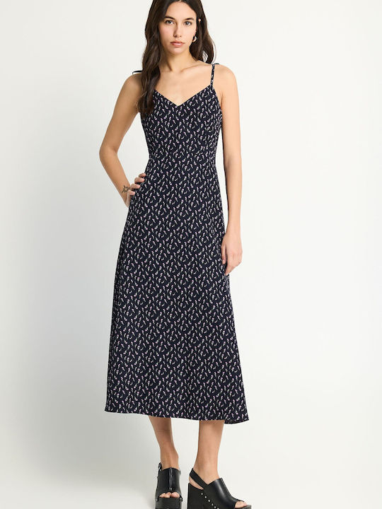 Summer Midi Floral Dress FBL013-106-13-Navy