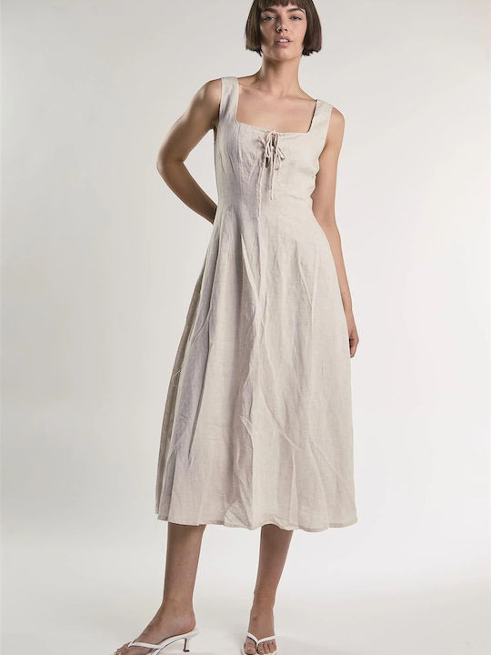 Summer Midi Dress with Wrap AΝ5633-DX58