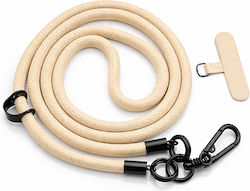 Λουράκι Χιαστί Κινητά Τηλέφωνα 10mm Κορδόνι Spacer Lanyard Πολλαπλών Χρήσεων Μπέζ