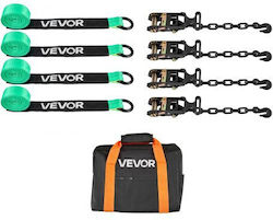Vevor Wheel Chock Tie-down Kit Tire-style Tow Dolly Strap Car Tie Down Kit Heavy-duty Hook Break Strength 4540 Kg & Working Load 1512 Kg Motorcycle Tie-down System O-ring Atv Suv
