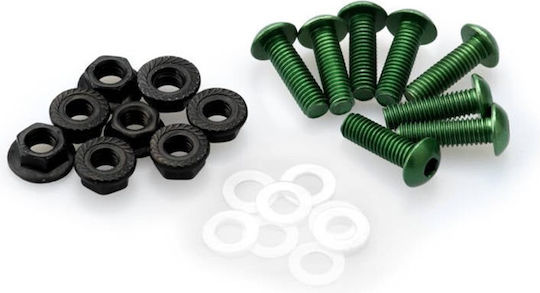 Puig Motorradverkleidungsschrauben Grün Racing Zélatines 8Menge 0956v
