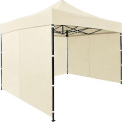 Foldable Garden Gazebo Beige 3x3m
