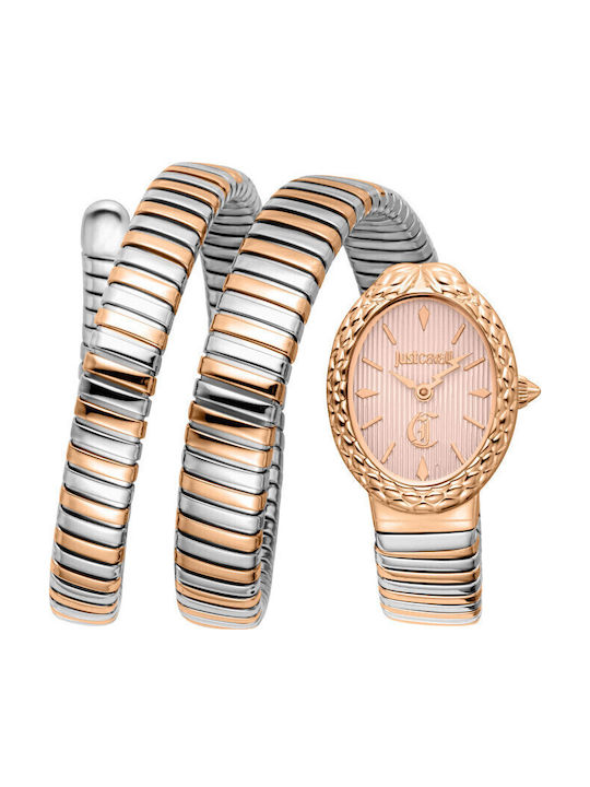 Just Cavalli Signature Snake Γυναικείο Ρολόι Μπ...