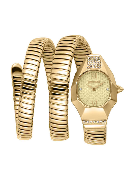 Just Cavalli Signature Snake Γυναικείο Ρολόι Μπ...