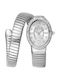 Just Cavalli Signature Snake Womens Battery Watch With Silver Steel Bracelet