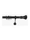 Import Hellas Metallic Curtain Pole No 3 Single Ø25mm 160cm Black Matte