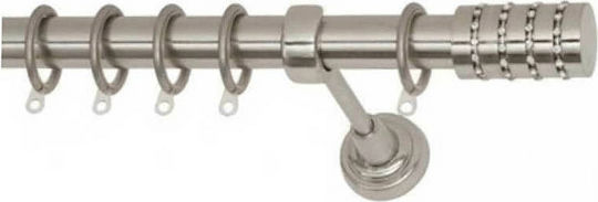 Import Hellas Metallisches Vorhangstangen Nr 7 Einzeln Durchmesser 25mm Länge 140cm Nickel Matt N7-3