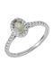 Damentagring mit Diamant & Amethyst aus Weißgold 18K