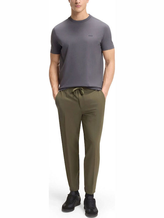 Boss Chino Trousers in Tapered Leg Khaki