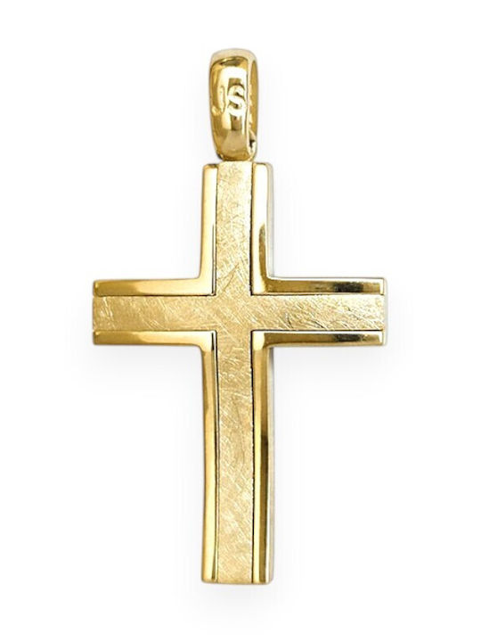 Goldjewels Men's Gold Cross 9K Double Sided Without Chain