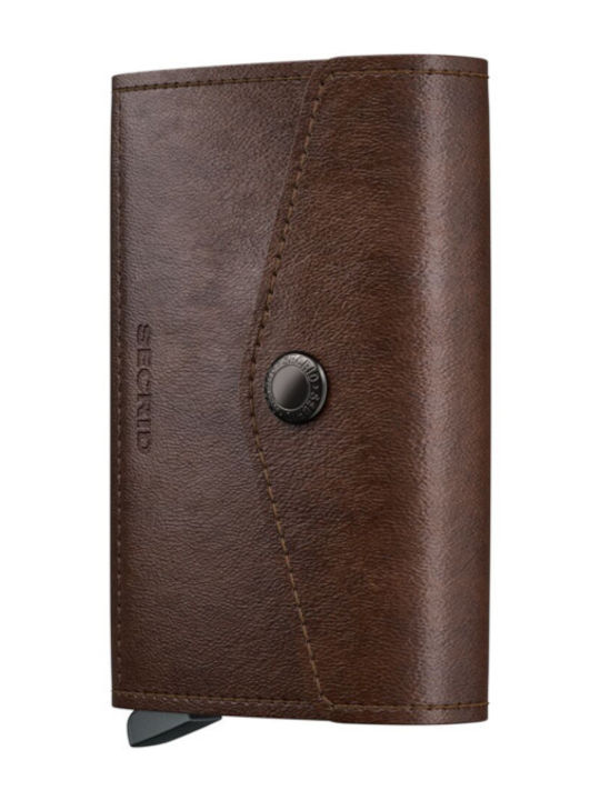 Wallet Vintage Δερμάτινο Ανδρικό Πορτοφόλι με RFID Καφέ