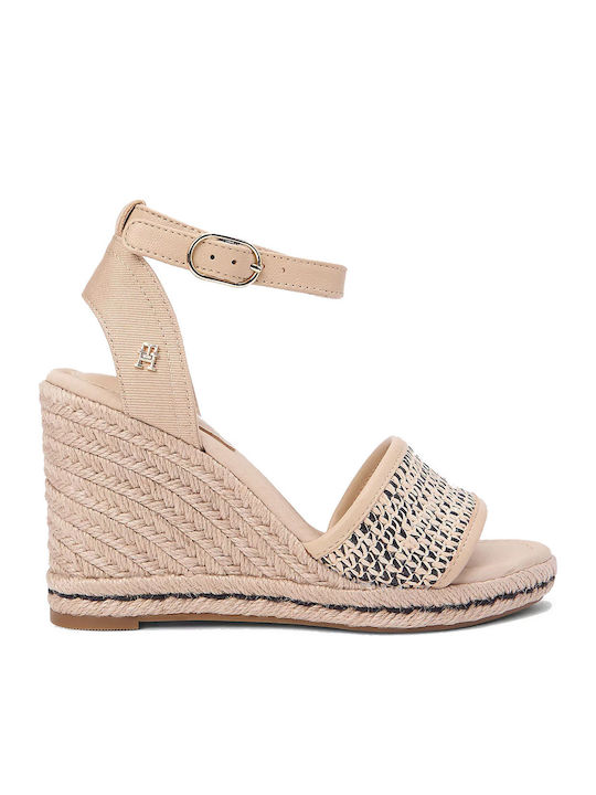 Tommy Hilfiger Platforme De Vară Pentru Femei Tip Espadrile Bej