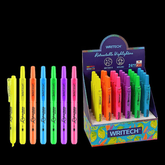 Writech Μαρκαδόροι Υπογράμμισης Neon Σετ 24τμχ