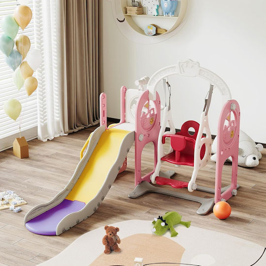 Plastic Slide Boat Swing Telescope 170x150x116cm Pink Un-jt14-pn