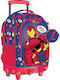 Troler Școală Primară 34x20x44cm 3 Compartimente Iron Man Albastru