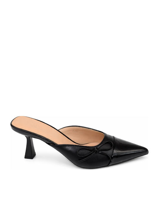 Mules With Thin High Heel In Black Colour