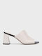 Leather Mules With Heel In White Colour