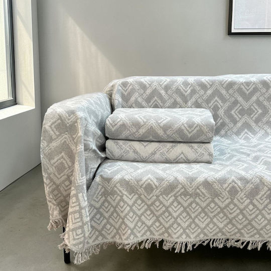 Linea Home Balzano Триместен Диван Покривка П180xМ300см Сива