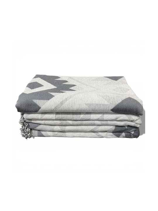 SpitiBazaar Σετ Ριχτάρια 3τμχ Chenille Γκρι Σκούρο