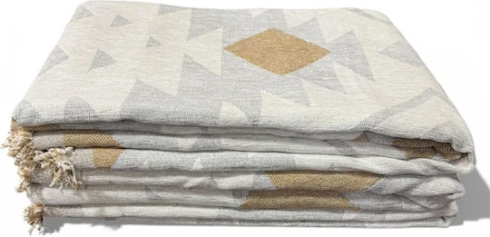 SpitiBazaar Σετ Ριχτάρια 3τμχ Chenille Γκρι Μπεζ