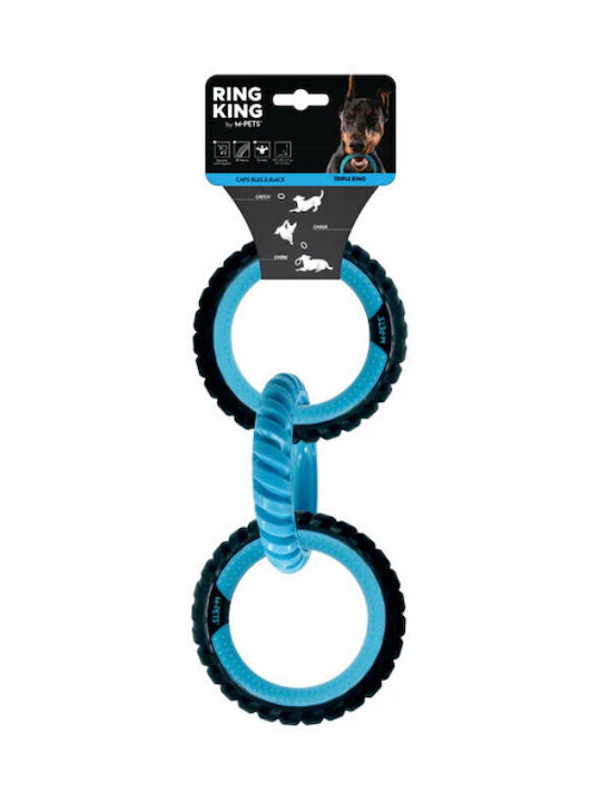 M-Pets Ring King Triple Capri Blue & Black 28.2 x 12.7 x 2.2 cm Dog Toy