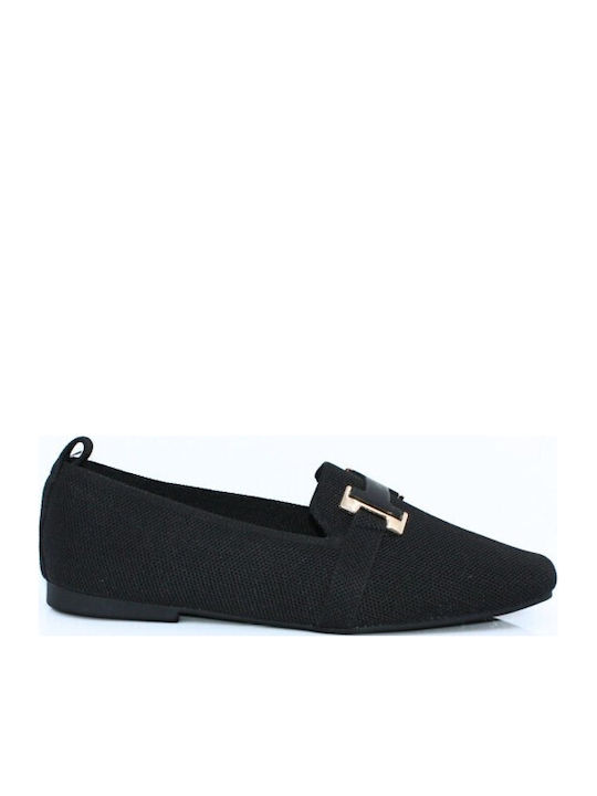 Leather Women's Loafers in Black Colour
