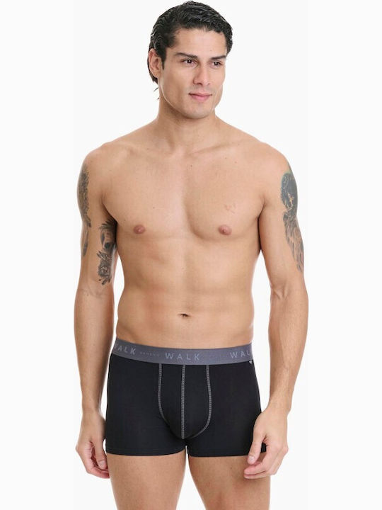 Walk Ανδρικά Μποξεράκια Μαύρο 2Pack