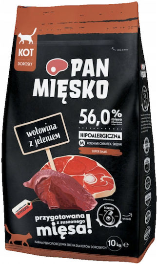 10kg Dry Food for Adult Dogs with Beef and Deer