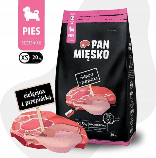 Pan Miesko 20kg Dry Dog Food for Puppies with Quail