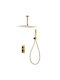 Imex Built-in Mixer, Handset & Shower Head Set for Shower 2 Exits Gold