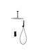 Imex Built-in Mixer Phone and Shower Head Set for Shower 2 Exits Black
