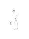 Imex Built-in Mixer Set Hand Shower & Shower Head for Shower 2 Exits Silver