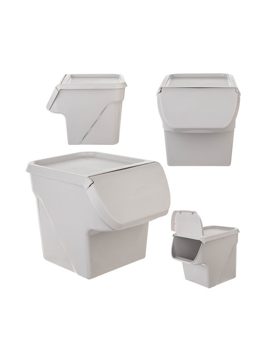 Kadax Vază De Utilizare Generală Cu Capac Plastic Alb 26.5x26x33cm 1 Bucată