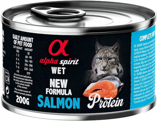 Alpha Spirit Nasses Katzenfutter Protein Lachs Erwachsene Katzen 200g