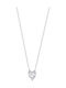 Lotus Watches Necklace with Heart Design in Silver with Zircon