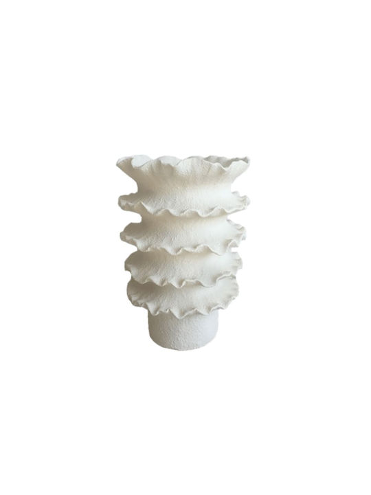 Art et Lumiere Decorative Ceramic Ecru Vase