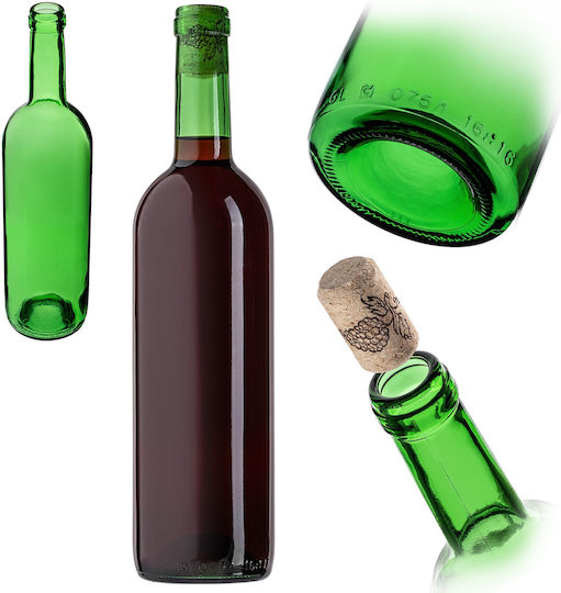 Wine Bottle Cork Bordeaux 0.75l 750ml Glass Bottles Wine Cider