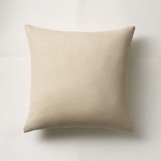 Gofis Home Gofis Decorative Pillow Case Made of 100% Cotton Warm Beige 43x43cm