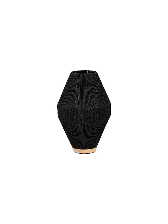 Fylliana Fl23013 Wooden Table Lamp for E27 Socket with Black Shade and Base